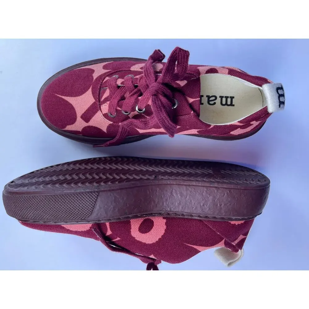 Marimekko Niittyheinikossa Mini Unikko women’s sneakers size 39 red poppy Laceup